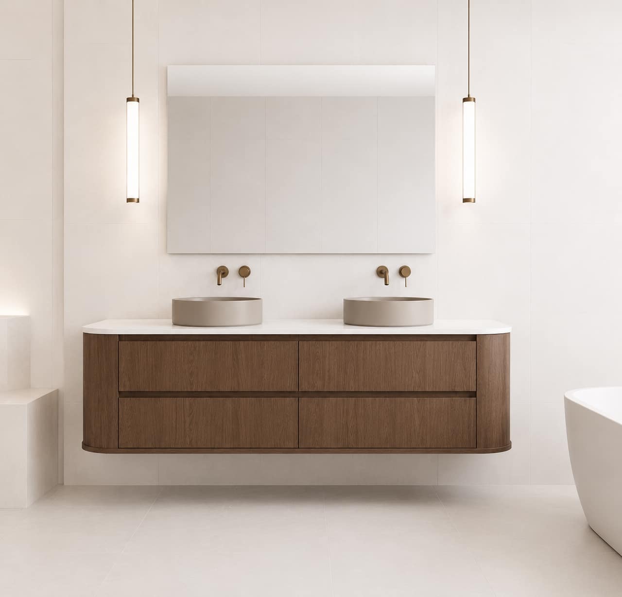 Floating vanity in a Melbourne bathroom