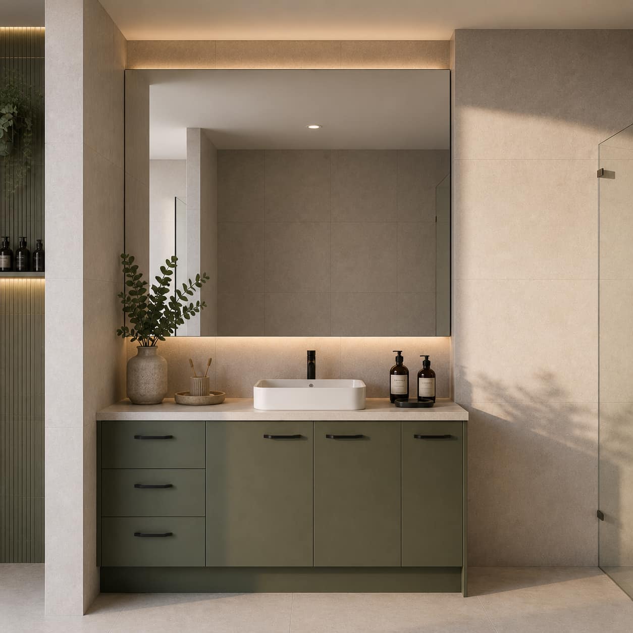 Floor-Mounted vanity in a Melbourne bathroom