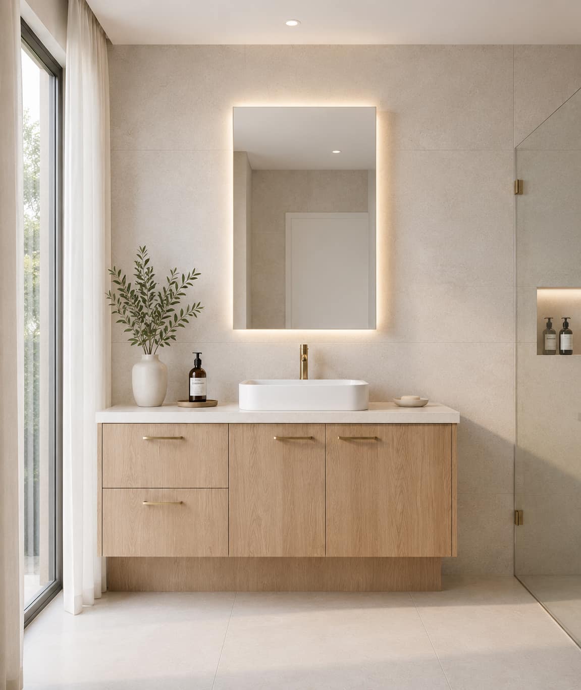 Semi-Floating vanity in a Melbourne bathroom